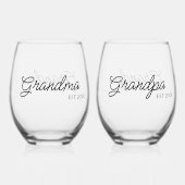 Gepersonaliseerde oma en opa wijnglas zonder voet (Voorkant)