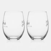 Gepersonaliseerde oma en opa wijnglas zonder voet (Links)