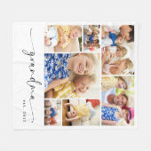 Gepersonaliseerde Oma Est fotocollage Fleece Deken (Voorkant (Horizontaal))