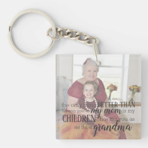 Gepersonaliseerde oma Foto Quote Sleutelhanger