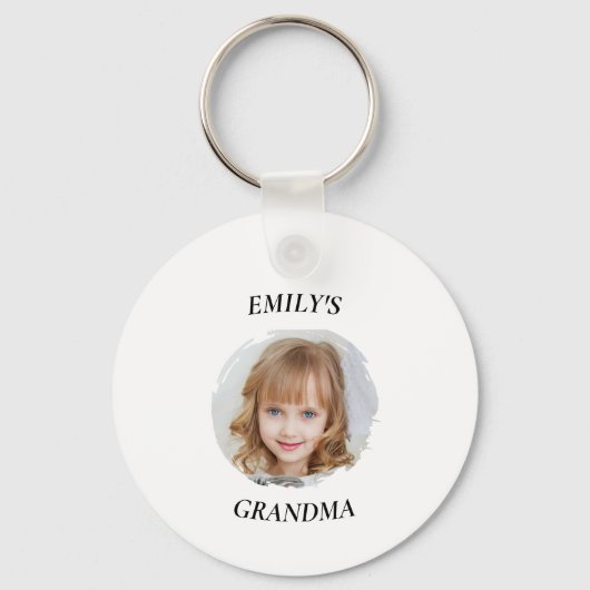 Gepersonaliseerde oma Foto & Tekst Sleutelhanger (Voorkant)