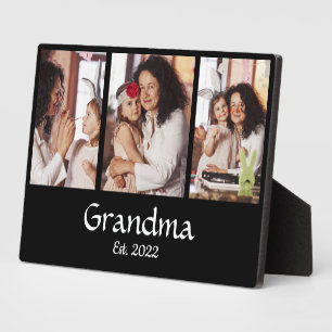 Gepersonaliseerde oma ingesteld 3-foto collage fotoplaat