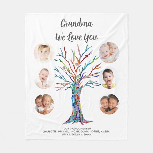 Gepersonaliseerde oma Keepsake Foto Fleece Deken (Voorkant)