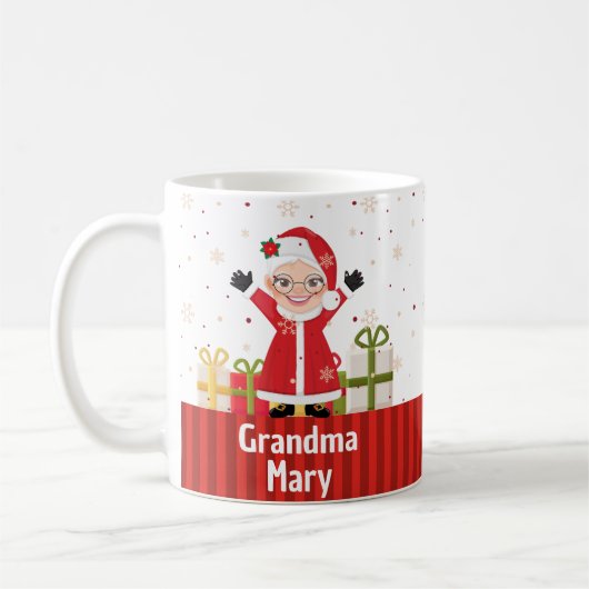 Gepersonaliseerde oma kerstcadeau sneeuwvakantie koffiemok (Links)