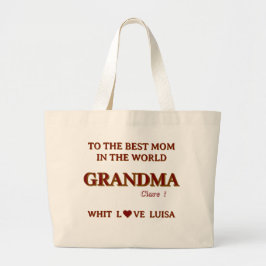 Gepersonaliseerde oma mama Mama Script Grote Tote Bag