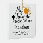 Gepersonaliseerde oma met namen van de kleinkinder keramisch ornament (Rechts)