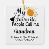 Gepersonaliseerde oma met namen van de kleinkinder keramisch ornament (Voorkant)