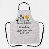 Gepersonaliseerde oma met namen van de kleinkinder schort (Voorkant)