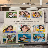 Gepersonaliseerde oma moderne fotocollage beige fleece deken