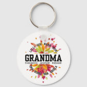 Gepersonaliseerde OMA Nana Mimi Gigi Bloemen Sleutelhanger (Voorkant)