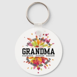 Gepersonaliseerde OMA Nana Mimi Gigi Bloemen Sleutelhanger