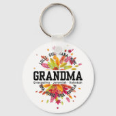 Gepersonaliseerde OMA Nana Mimi Gigi Bloemen Sleutelhanger (Achterkant)