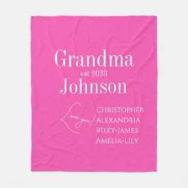Gepersonaliseerde oma roze fleece deken