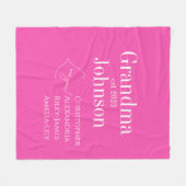 Gepersonaliseerde oma roze fleece deken (Voorkant (Horizontaal))