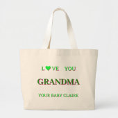 Gepersonaliseerde oma Script Grote Canvas tas GROE (Voorkant)
