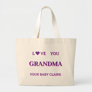 Gepersonaliseerde oma Script Grote TAS ROZE PAARSE