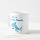 Gepersonaliseerde Oma Shark Aangepaste naam Koffiemok (Voorkant links)