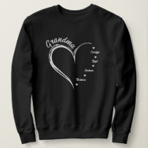 Gepersonaliseerde oma sweatshirt, oma hart