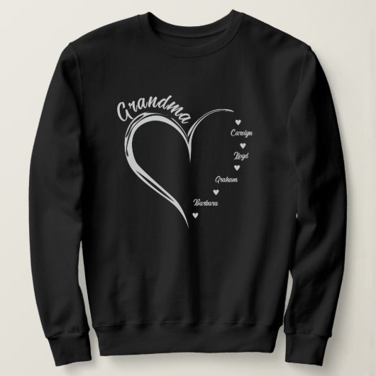 Gepersonaliseerde oma sweatshirt, oma hart trui (Design voorkant)