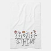 Gepersonaliseerde oma Wildflower Theedoek (Verticaal)