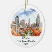 Gepersonaliseerde Omaha Ornament, Nebraska Keramisch Ornament (Links)