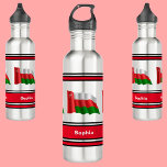 Gepersonaliseerde Oman vlag terug naar school Waterfles<br><div class="desc">Gepersonaliseerde Oman Flag Terug naar School roestvrij stalen waterfles. Pas het aan met jouw naam voor een chique girly unieke look.</div>