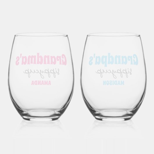 Gepersonaliseerde oma's en opa's Sippy Cup Wijnglas Zonder Voet (Achterkant)