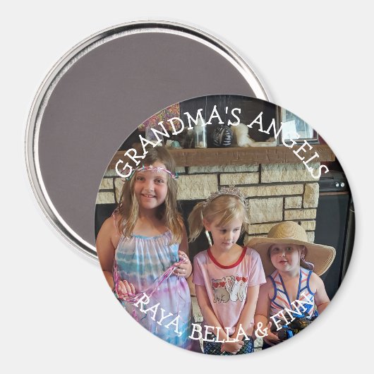 Gepersonaliseerde oma's engelen foto magneet (Voorkant / Achterkant)