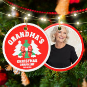Gepersonaliseerde Oma's Foto Kerstboom Keramisch Ornament