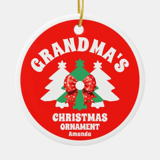 Gepersonaliseerde Oma's Foto Kerstboom Keramisch Ornament (Voorkant)
