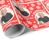 Gepersonaliseerde Oma's Foto Kerstcadeau Wrap Cadeaupapier (Rol Hoek)
