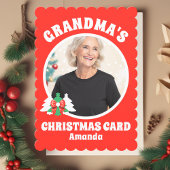 Gepersonaliseerde Oma's Foto Kerstmis Feestdagenkaart