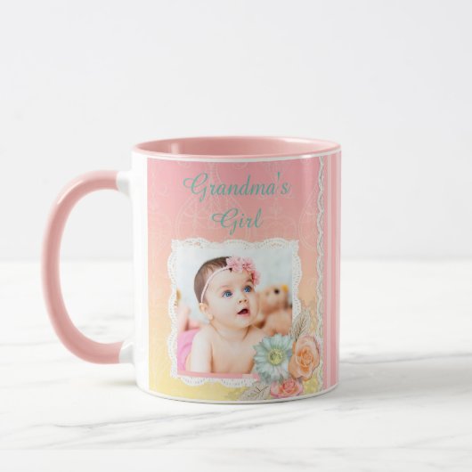 Gepersonaliseerde "Oma's Girl" Roze Koffie Mok (Links)