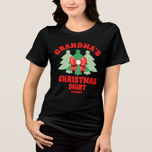 Gepersonaliseerde oma's kerst Shirt (Voorkant)