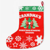 Gepersonaliseerde oma's kerstcadeau grote kerstsok (Achterkant)