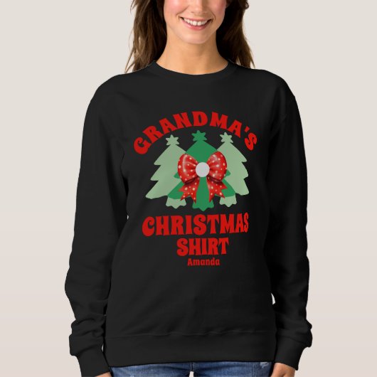 Gepersonaliseerde oma's kerstsweatshirt trui (Voorkant)