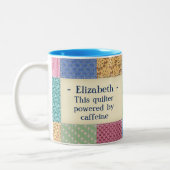 Gepersonaliseerde oma's Quilt Custom Tweekleurige Koffiemok (Links)