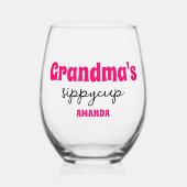 Gepersonaliseerde oma's Sippy Cup Wijnglas Zonder Voet (Voorkant)