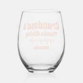 Gepersonaliseerde oma's Thanksgiving Sippy Cup Wijnglas Zonder Voet (Achterkant)