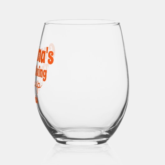 Gepersonaliseerde oma's Thanksgiving Sippy Cup Wijnglas Zonder Voet (Links)