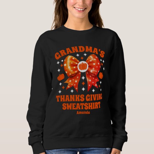 Gepersonaliseerde oma's Thanksgiving Trui (Voorkant)
