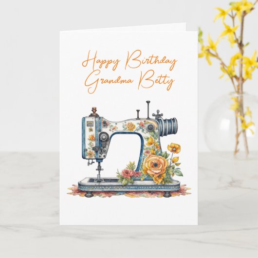 Gepersonaliseerde oma's verjaardag |  kaart (Gele Bloem)