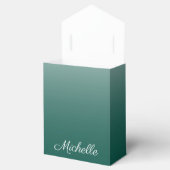 Gepersonaliseerde ombre gradiënt groen bedankdoosjes (Geopend)