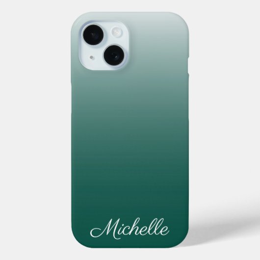Gepersonaliseerde ombre gradiënt groen Case-Mate iPhone case (Achterkant)