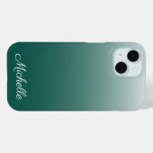 Gepersonaliseerde ombre gradiënt groen Case-Mate iPhone case (Achterkant (horizontaal))