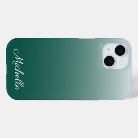 Gepersonaliseerde ombre gradiënt groen Case-Mate iPhone case (Achterkant (horizontaal))