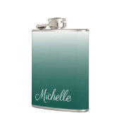 Gepersonaliseerde ombre gradiënt groen heupfles (Links)