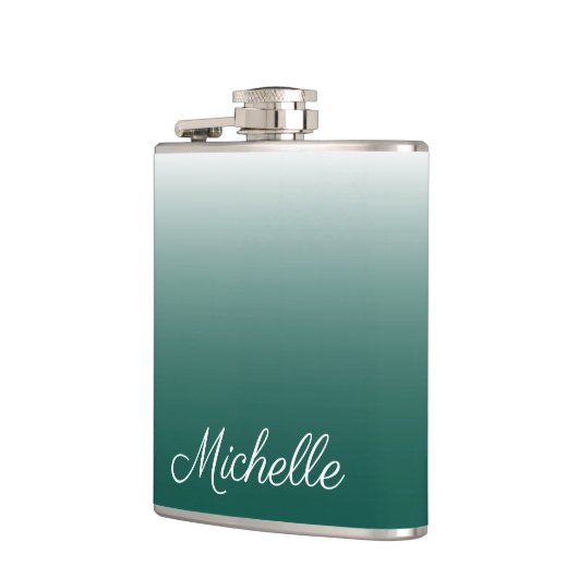 Gepersonaliseerde ombre gradiënt groen heupfles (Links)