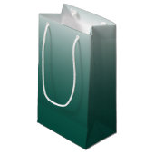 Gepersonaliseerde ombre gradiënt groen klein cadeauzakje (Voorkant Gekanteld)