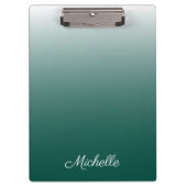 Gepersonaliseerde ombre gradiënt groen klembord (Voorkant)